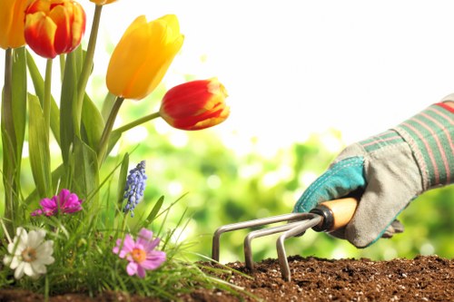Professional landscaper designing a garden layout in Yiewsley